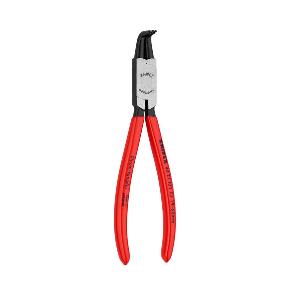 คีมหุบแหวนปากงอ 90 องศา ด้ามพลาสติก 19-60 มม. KNIPEX 44 21 J21