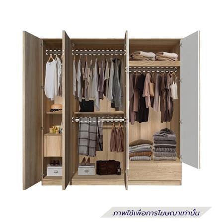 ตู้เสื้อผ้า 5 บานเปิด SB FURNITURE LAYLA 19228595 200 ซม. สีน้ำตาล_1