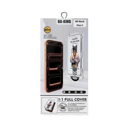 ฟิล์มกระจกกันรอย HD สำหรับ IPHONE 15 พร้อมกล่องติดตั้ง BA-KING_3