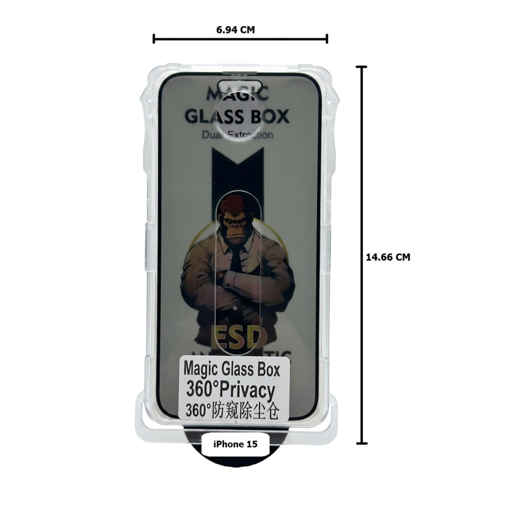 ฟิล์มกระจกกันมอง PRIVACY สำหรับ IPHONE 15 พร้อมกล่องติดตั้ง HOMEPRO