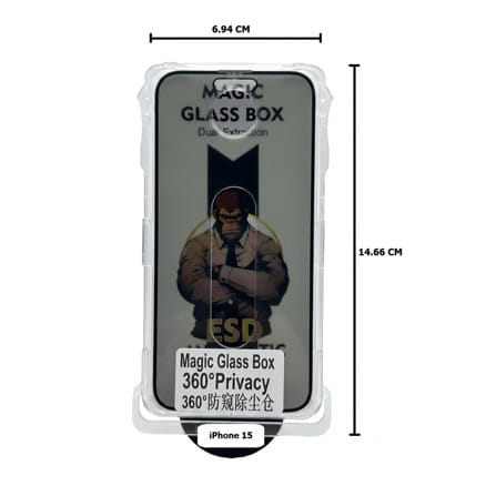 ฟิล์มกระจกกันมอง PRIVACY สำหรับ IPHONE 15 พร้อมกล่องติดตั้ง HOMEPRO_2