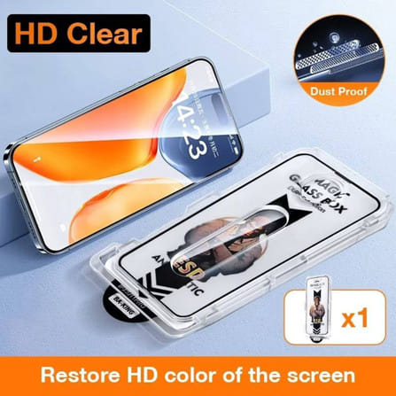 ฟิล์มกระจกกันรอย HD สำหรับ IPHONE 15 PRO พร้อมกล่องติดตั้ง HOMEPRO_1