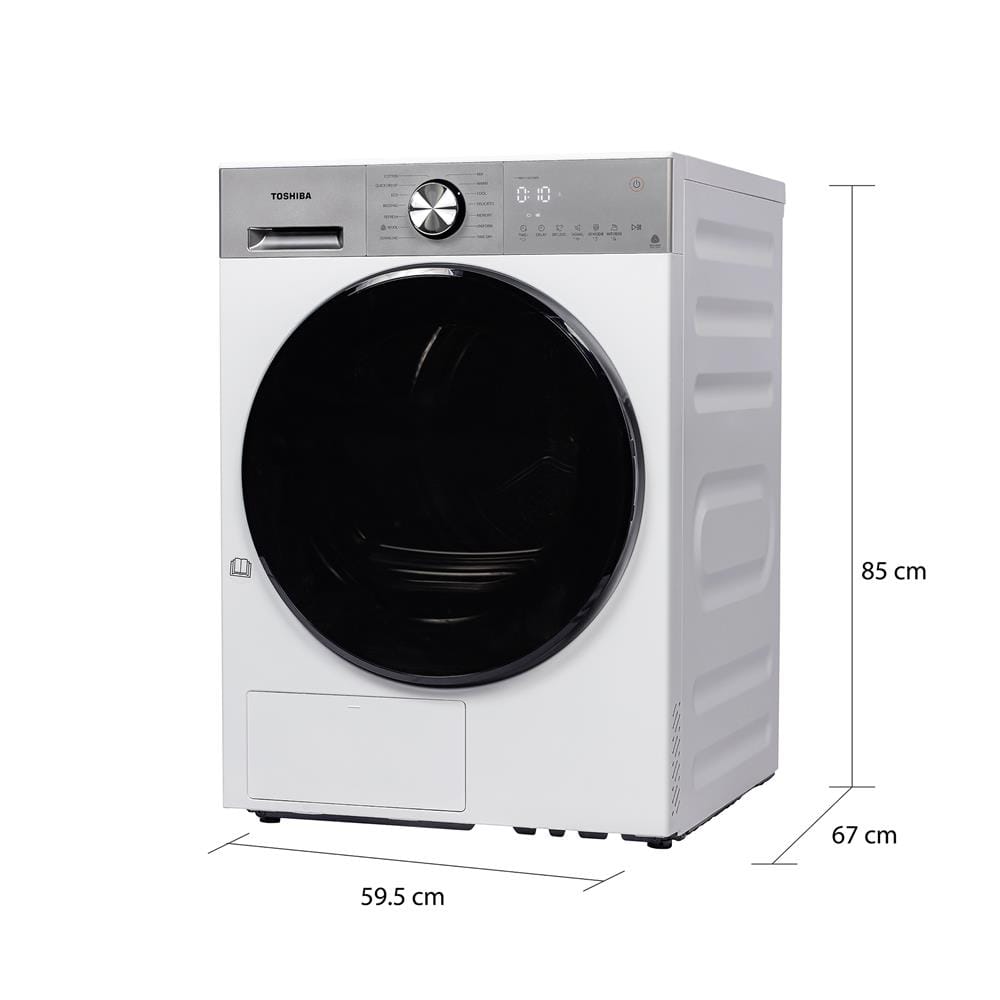เครื่องอบผ้าฝาหน้า TOSHIBA TD-T33B120HWT(WS) 11 กก. HEAT PUMP สีขาว