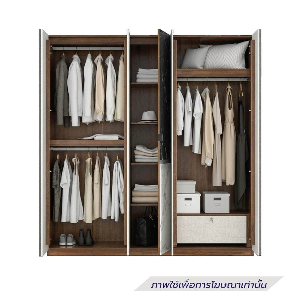 ตู้เสื้อผ้า 5 บานเปิด SB FURNITURE RICHES 19231451 200 ซม. สีน้ำตาล