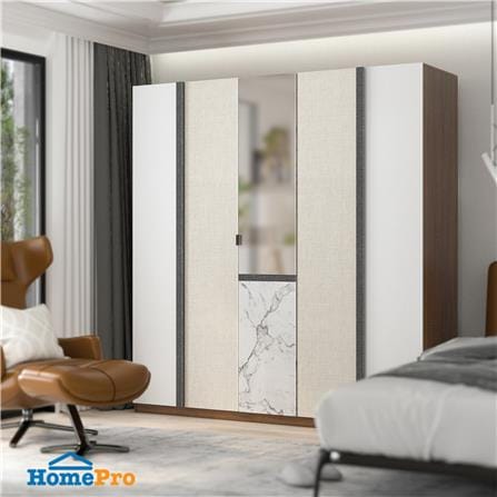 ตู้เสื้อผ้า 5 บานเปิด SB FURNITURE RICHES 19231451 200 ซม. สีน้ำตาล_2