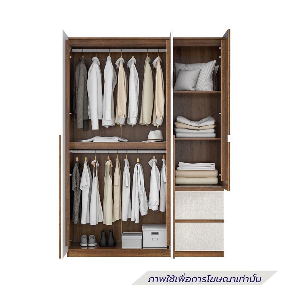 ตู้เสื้อผ้า 3 บานเปิด SB FURNITURE NOBI 19231789 150 ซม. สีน้ำตาล