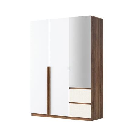ตู้เสื้อผ้า 3 บานเปิด SB FURNITURE NOBI 19231789 150 ซม. สีน้ำตาล_0