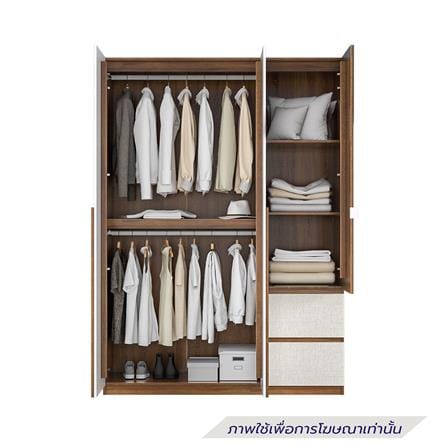 ตู้เสื้อผ้า 3 บานเปิด SB FURNITURE NOBI 19231789 150 ซม. สีน้ำตาล_1