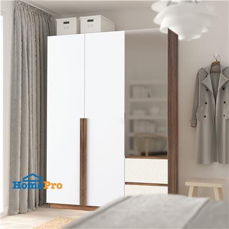 ตู้เสื้อผ้า 3 บานเปิด SB FURNITURE NOBI 19231789 150 ซม. สีน้ำตาล_2