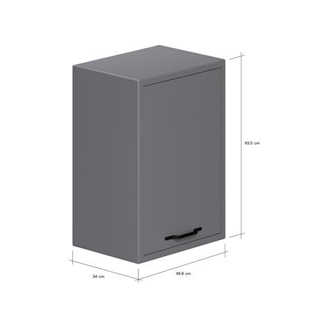 ตู้แขวนเดี่ยว SUPRA S2 45.8x65.5 ซม. SILVER GREY_3