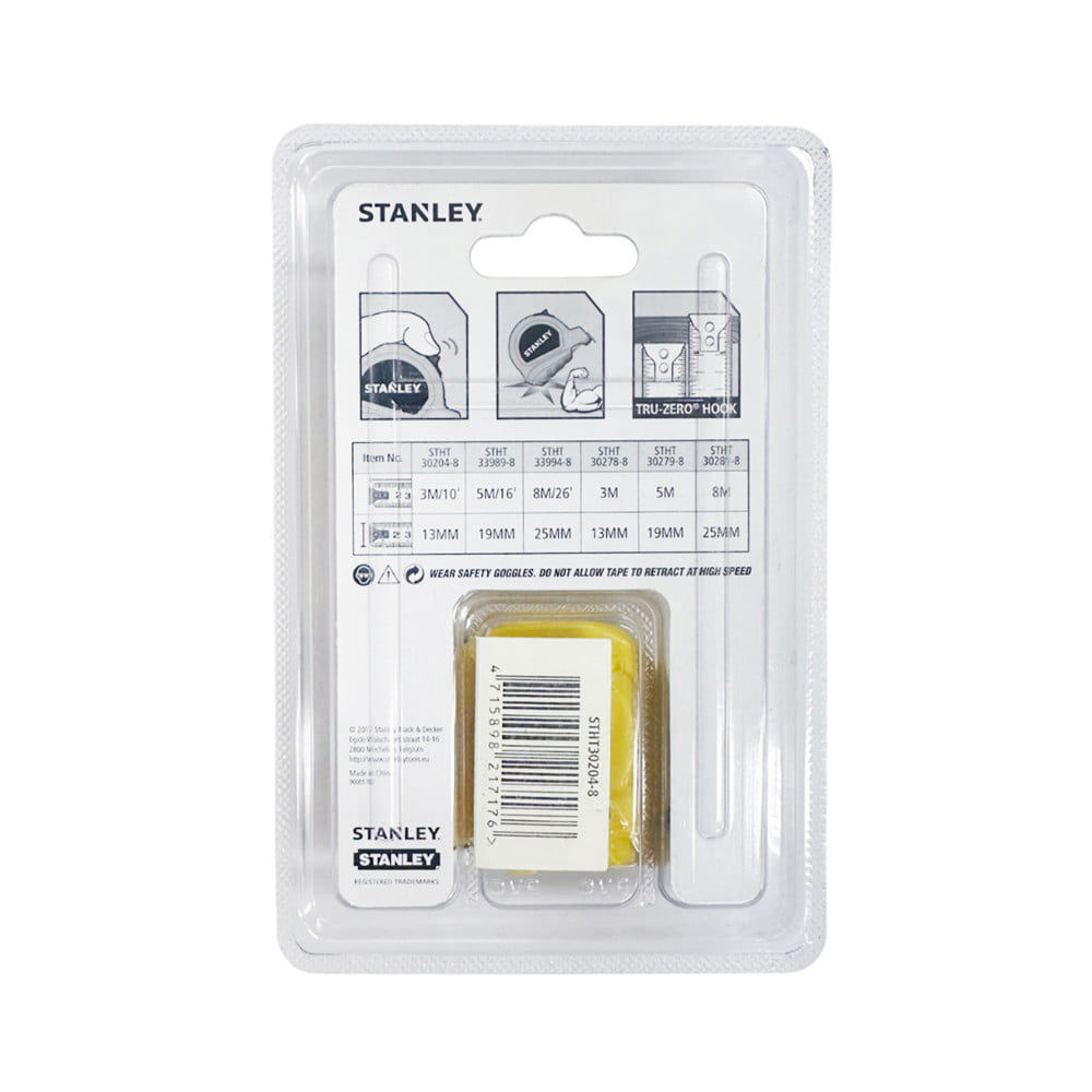 ตลับเมตร STANLEY เบสิคเทป 3 ม. สีเหลือง