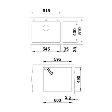 ซิงค์ฝัง 1 หลุม BLANCO PLEON6 495.39.555 สีเทา_2