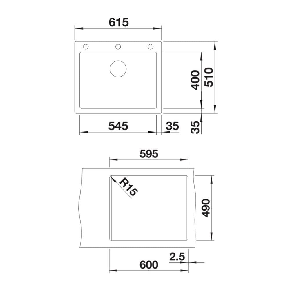 ซิงค์ฝัง 1 หลุม BLANCO PLEON6 495.39.554 สีเบจ