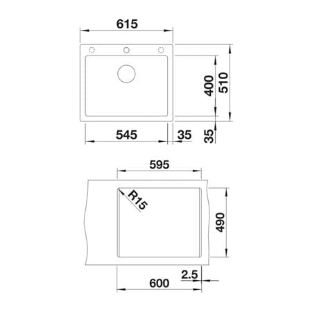 ซิงค์ฝัง 1 หลุม BLANCO PLEON6 495.39.554 สีเบจ_2