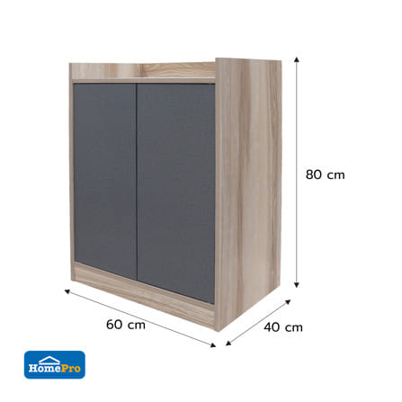 ตู้รองเท้า FURDINI AUSTIN 60 ซม. สีลายไม้/เทาผ้า_5