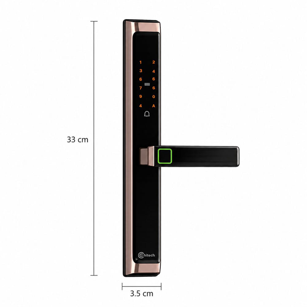 กลอนดิจิตอล C.HITECH WP PLUS สีโรสโกลด์