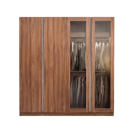 ตู้เสื้อผ้า 4 บานเปิด SB FURNITURE ATHENA 19216249 200 ซม. สีน้ำตาล_1