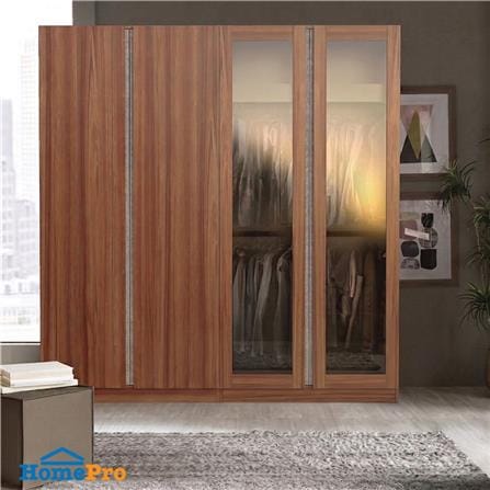 ตู้เสื้อผ้า 4 บานเปิด SB FURNITURE ATHENA 19216249 200 ซม. สีน้ำตาล_3