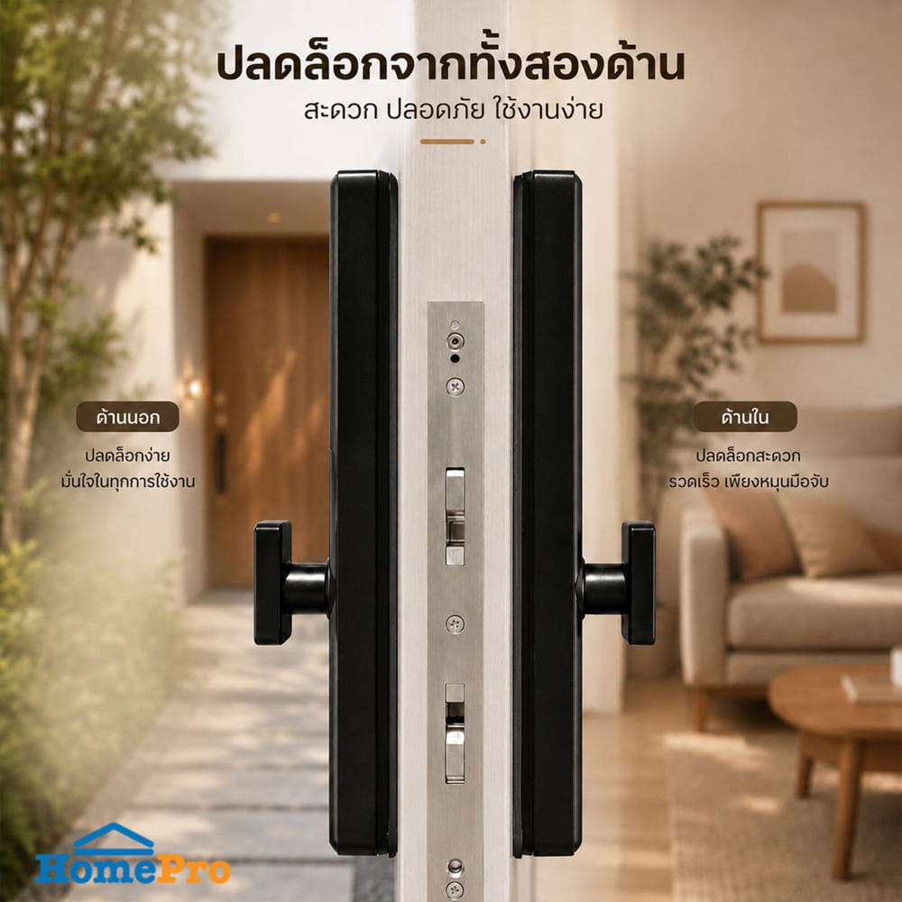 กลอนดิจิตอล C.HITECH WP F9 สีดำ