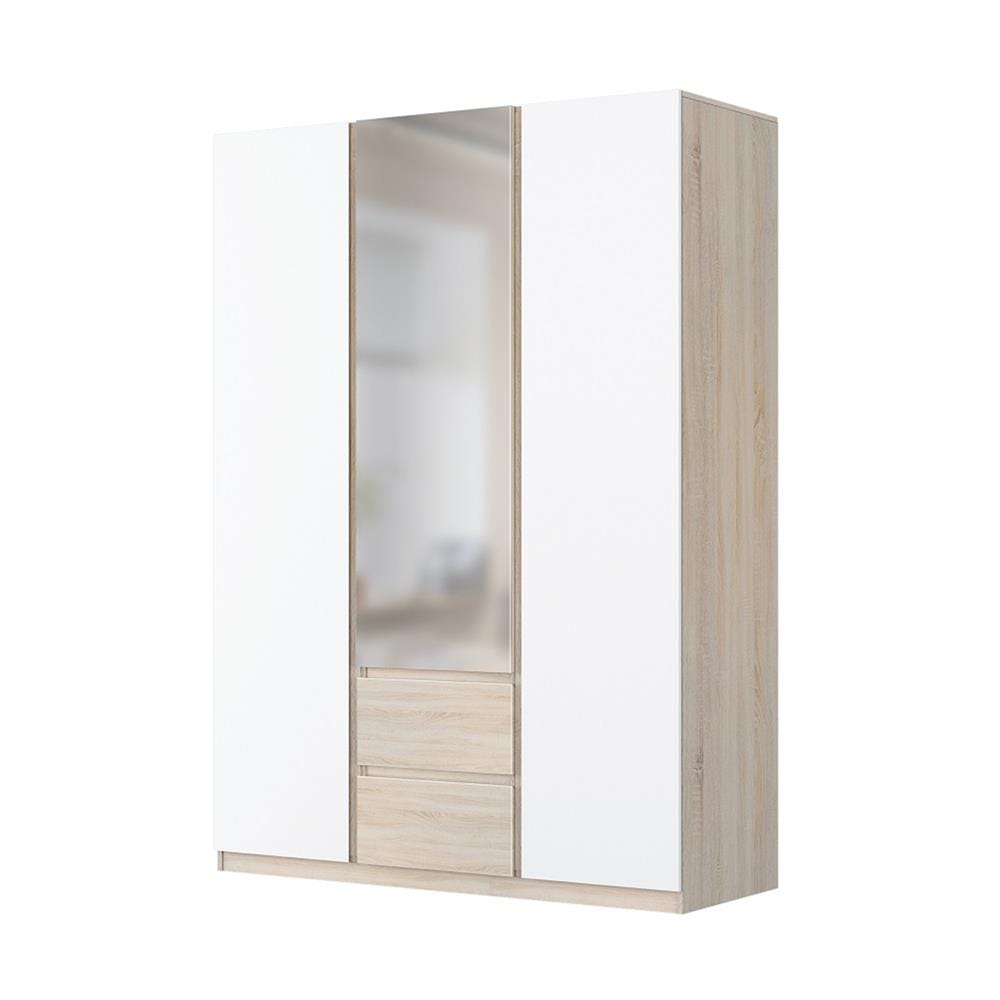 ตู้เสื้อผ้า 3 บานเปิด SB FURNITURE WABI 19232995 160 ซม. สีโซลิดโอ๊ค/ขาว