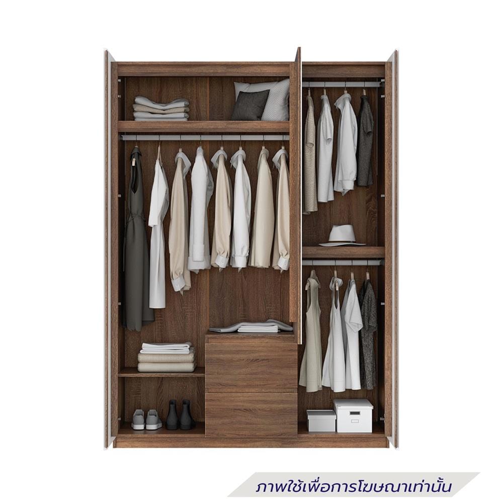 ตู้เสื้อผ้า 3 บานเปิด SB FURNITURE WABI 19232996 160 ซม. สีโอ๊ค/ขาว