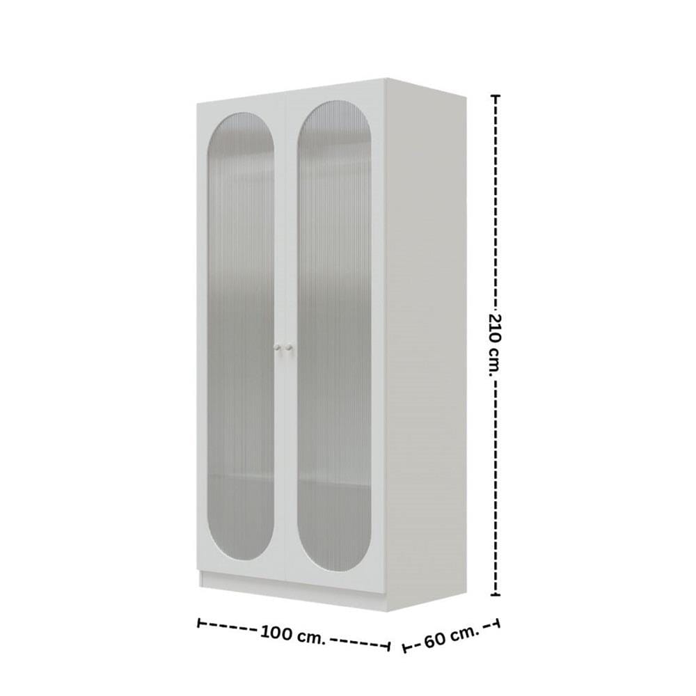 ตู้เสื้อผ้า 2 บานเปิด KONCEPT LUNE 19254122 100 ซม. สีขาว