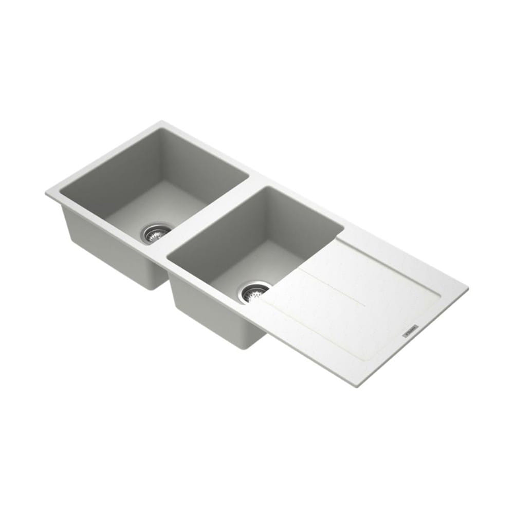 ซิงค์ฝัง 2 หลุม 1 ที่พัก HAFELE STONEQ 495.39.643 สีขาว