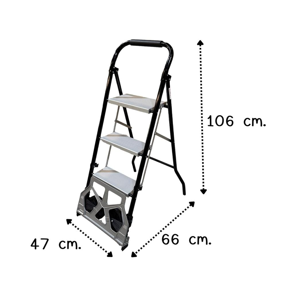 บันไดรถเข็น STEP 3 ขั้น BARCO TRLA-003-ALU สีเงิน/ดำ