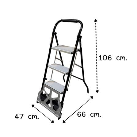 บันไดรถเข็น STEP 3 ขั้น BARCO TRLA-003-ALU สีเงิน/ดำ_5