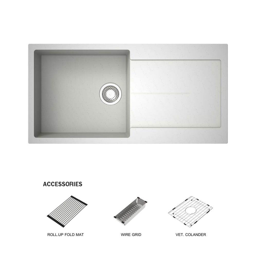 ซิงค์ฝัง 1 หลุม 1 ที่พัก HAFELE STONEQ 495.39.642 สีขาว