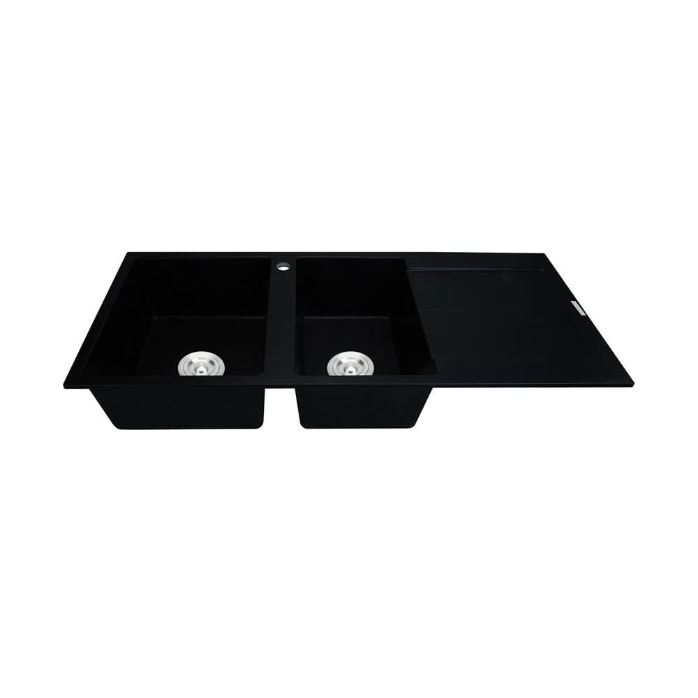 ซิงค์ฝัง 2 หลุม 1 ที่พัก HAFELE STONEQ 495.39.638 สี DEEP BLACK