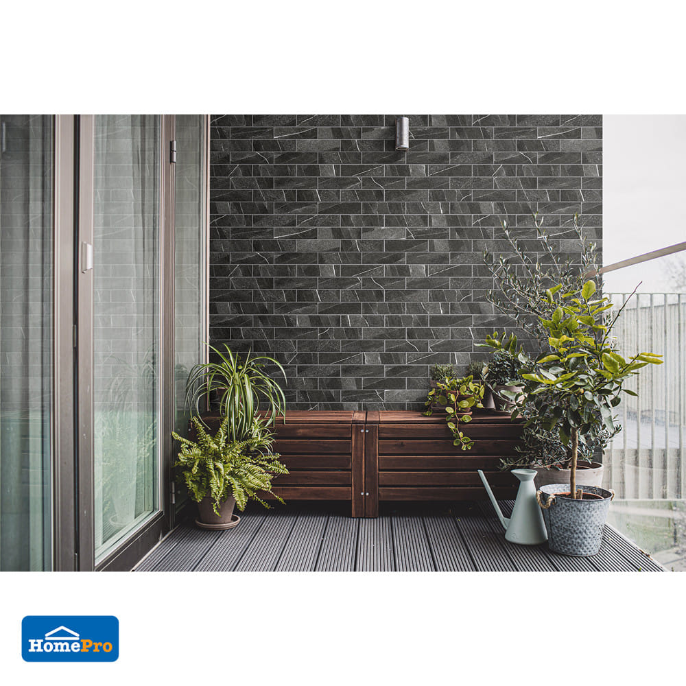 กระเบื้องผนังพอร์ซเลน 6x21.7 ซม. COTTO ปิอาเชนซ่า ดำ PM 1 ตร.ม.