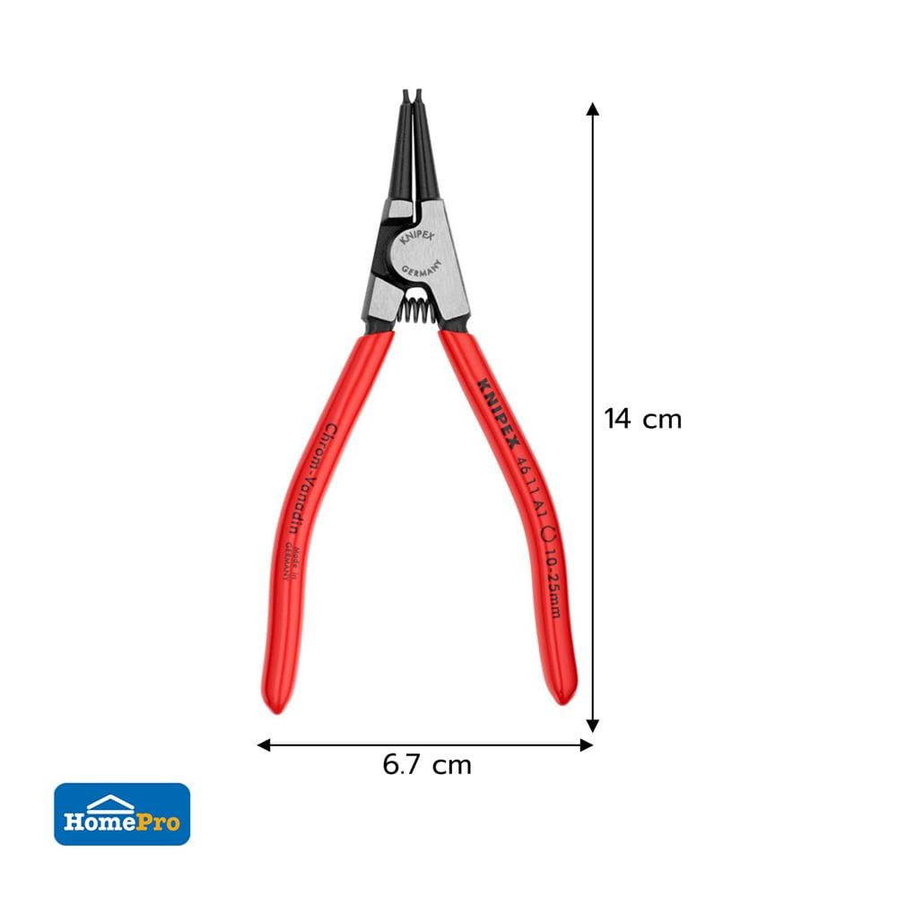 คีมถ่างแหวนปากตรง ด้ามพลาสติก 10-25 มม. KNIPEX 46 11 A1