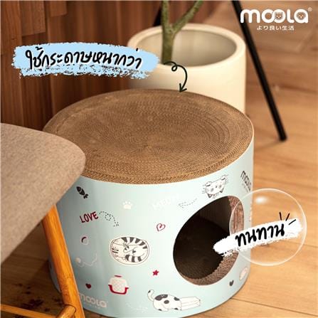 ที่ลับเล็บแมว ทรงอุโมงค์ MOOLA สีฟ้า_5