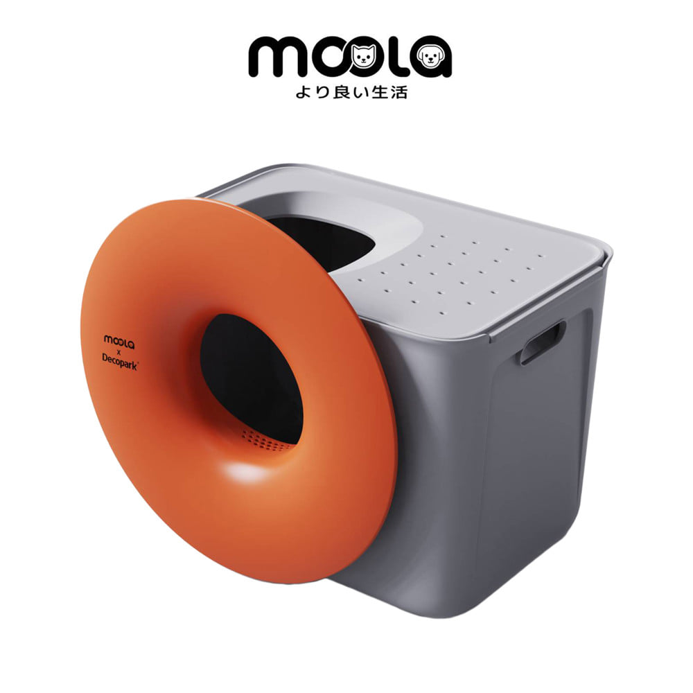 กระบะทรายแมว MOOLA สีแดงอมส้ม_1