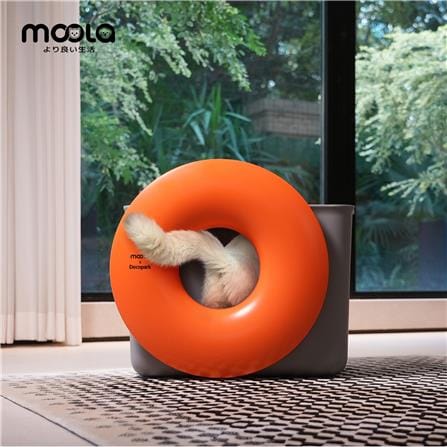กระบะทรายแมว MOOLA สีแดงอมส้ม_4