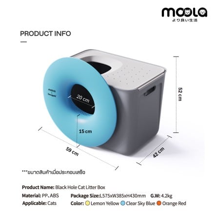 กระบะทรายแมว MOOLA สีฟ้า_6