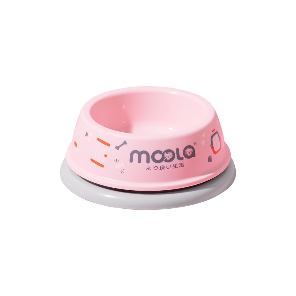 ชามอาหารสัตว์เลี้ยง MOOLA สีชมพู