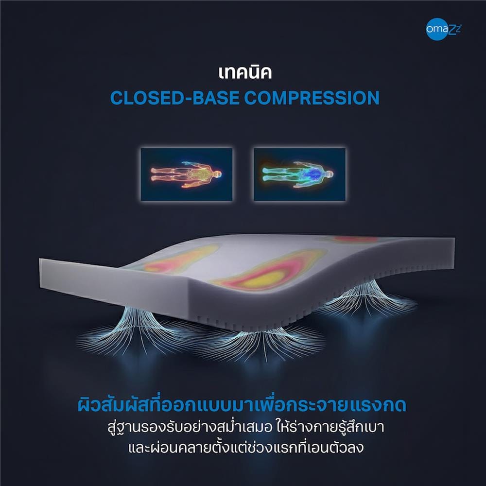 ที่นอนไฮบริด 6 ฟุต OMAZZ รุ่น FELICITY (พร้อมหมอนหนุน 2 ชิ้น)