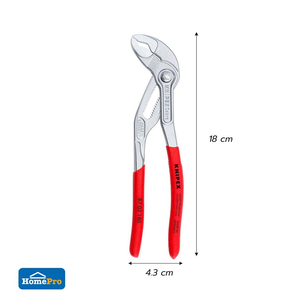 คีมคอม้าไฮเทค ชุบโครเมียม 180 มม. KNIPEX 87 03 180