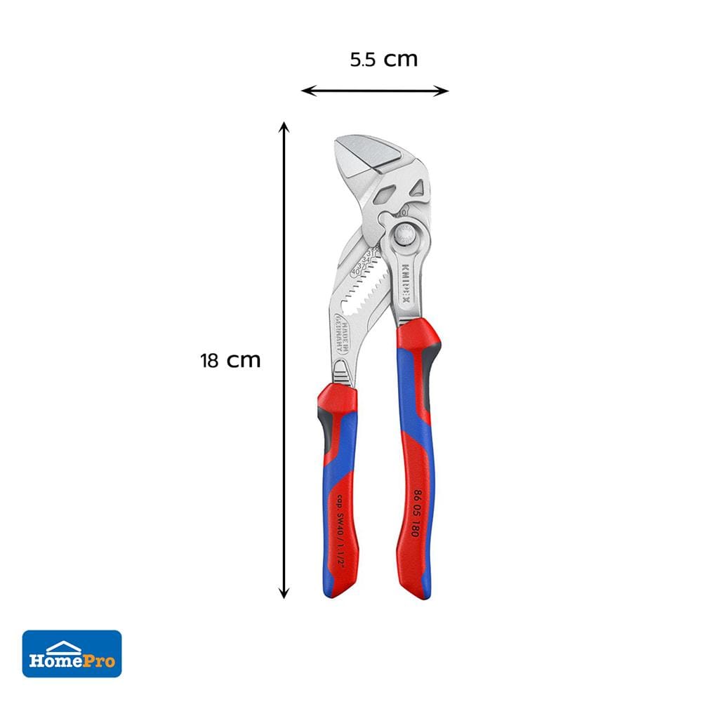 คีมคอม้าชุบโครเมียม ด้ามหุ้มยาง 180 มม. KNIPEX 86 05 180