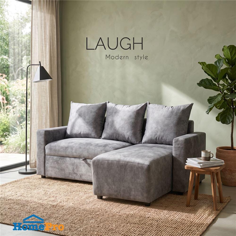 โซฟาเข้ามุมขวา AS FURNITURE LAUGH สีเทา