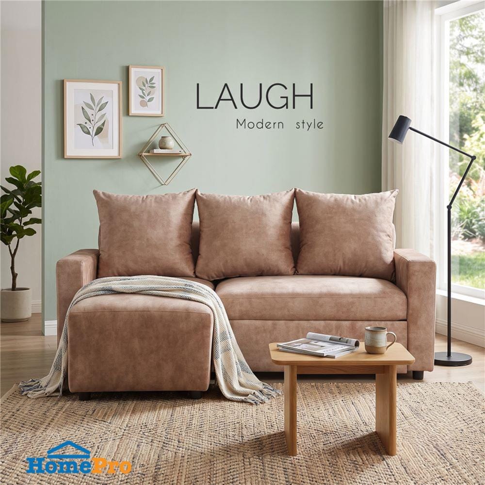 โซฟาเข้ามุมซ้าย AS FURNITURE LAUGH สีครีม