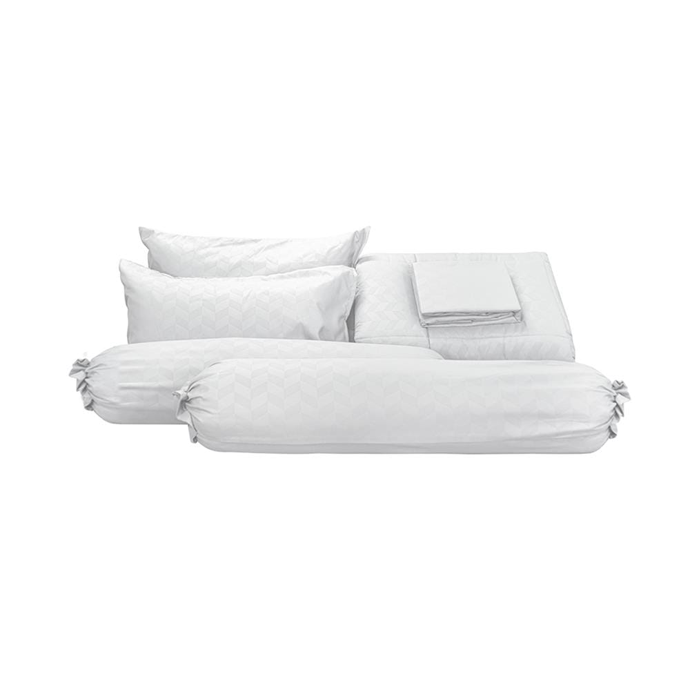 ชุดผ้าปูที่นอน 6 ฟุต (ชุด 6 ชิ้น) PICASSO BASIC สี WHITE
