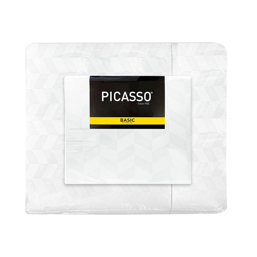 ชุดผ้าปูที่นอน 6 ฟุต (ชุด 6 ชิ้น) PICASSO BASIC สี WHITE