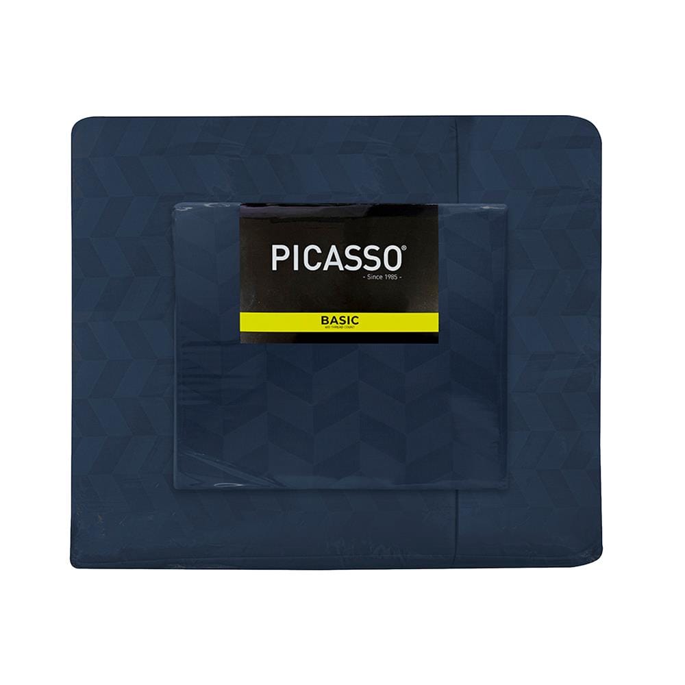 ชุดผ้าปูที่นอน 5 ฟุต (ชุด 6 ชิ้น) PICASSO BASIC สี NAVY BLUE
