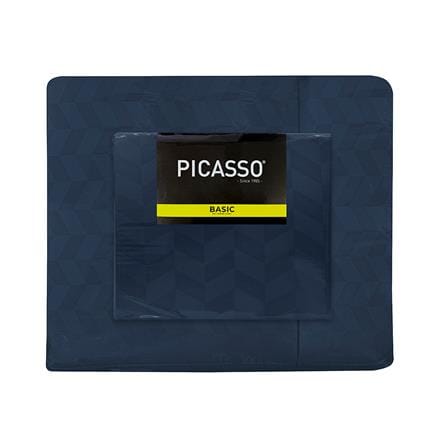 ชุดผ้าปูที่นอน 5 ฟุต (ชุด 6 ชิ้น) PICASSO BASIC สี NAVY BLUE_4
