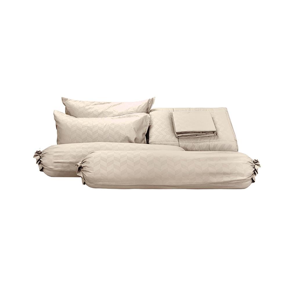 ชุดผ้าปูที่นอน 5 ฟุต (ชุด 6 ชิ้น) PICASSO BASIC สี CREAM