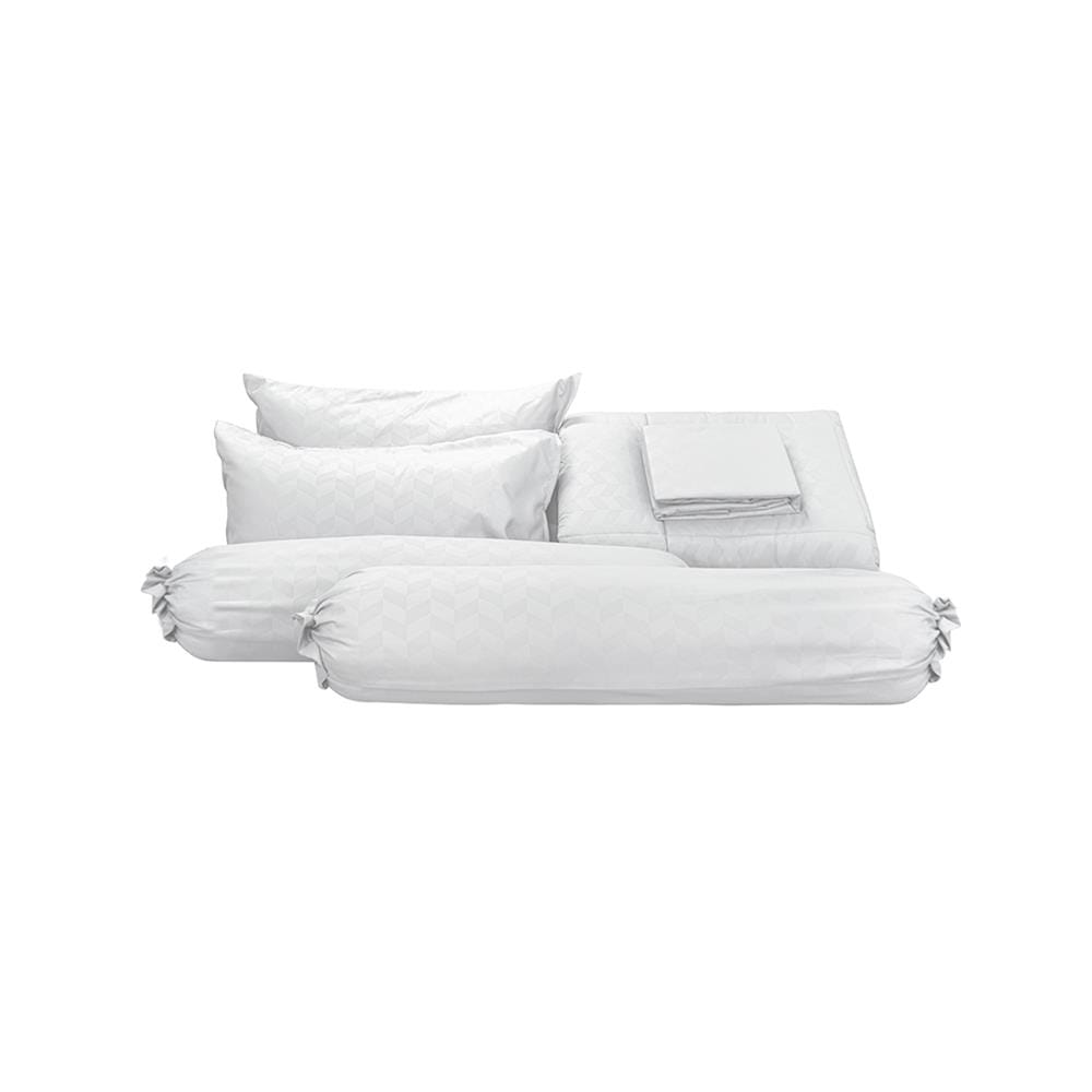 ชุดผ้าปูที่นอน 5 ฟุต (ชุด 6 ชิ้น) PICASSO BASIC สี WHITE