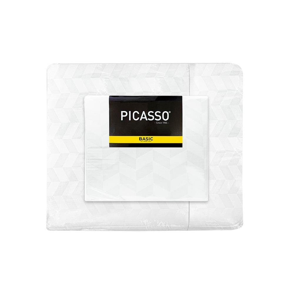 ชุดผ้าปูที่นอน 5 ฟุต (ชุด 6 ชิ้น) PICASSO BASIC สี WHITE